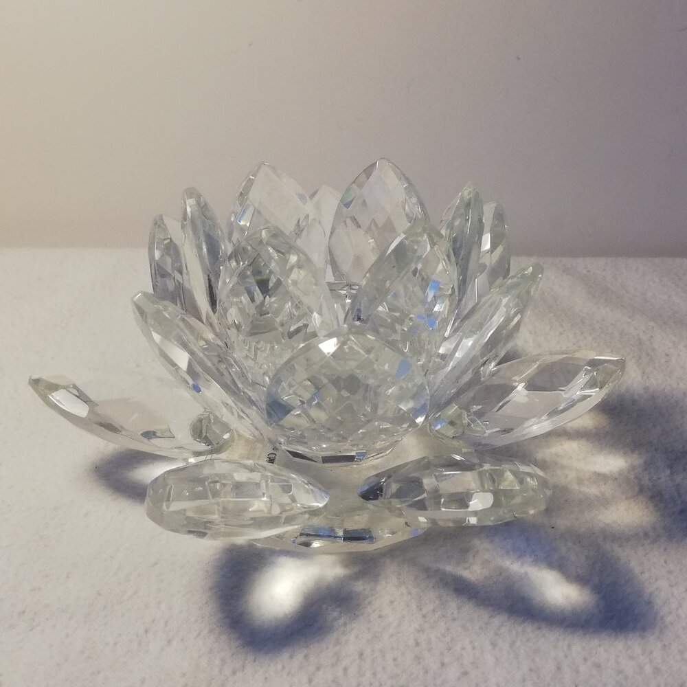 Fifth Ave Crystal Lotus Flower Candle Holder